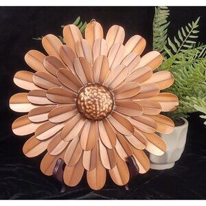 Vintage 1970's Metal Sunflower Sculpture